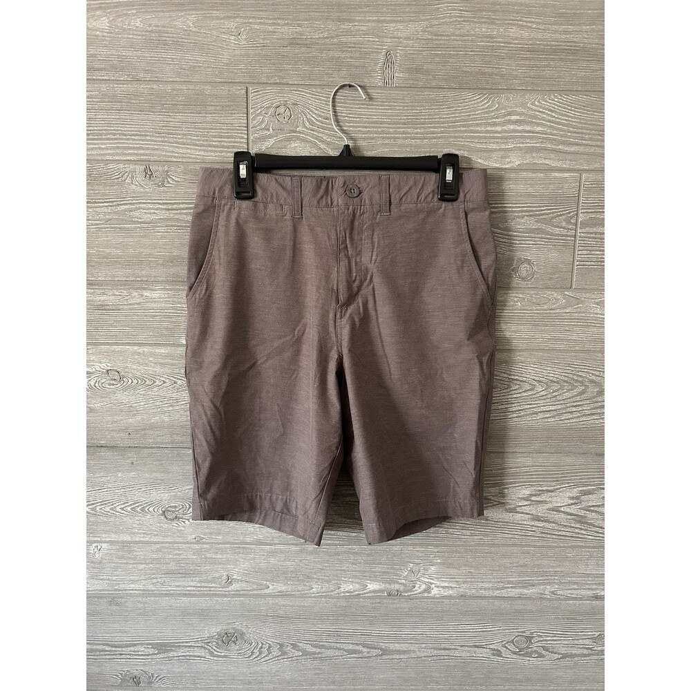 JOHNNIE-O Gray Microstripe Flat Front 9" Golf Shorts Men's Size 30 Gray Purple